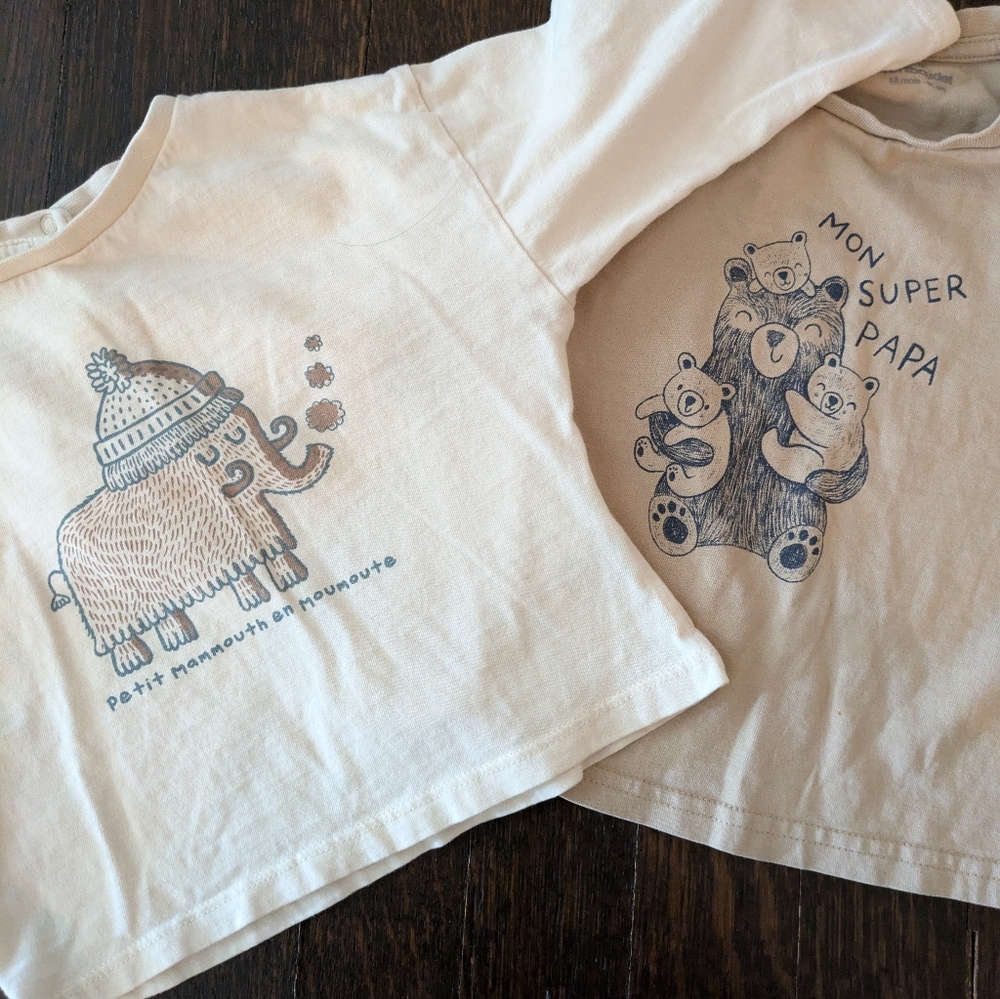 TWO Vertbaudet French Long Sleeve Tops for Baby - Picture 3 of 4